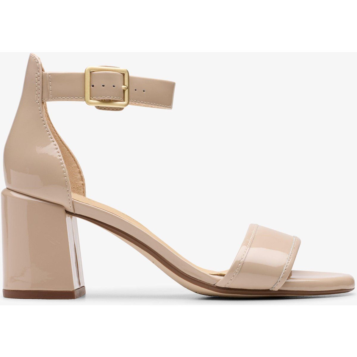 Elegante Lackleder-Sandalen mit Blockabsatz