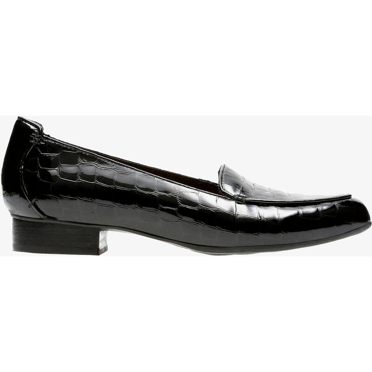 Lack-Loafer mit Krokodil-Prägung