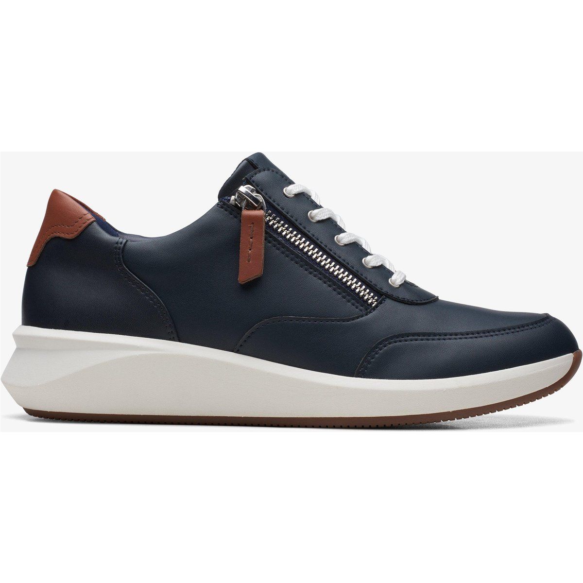Leder-Sneaker mit seitlichem Reißverschluss