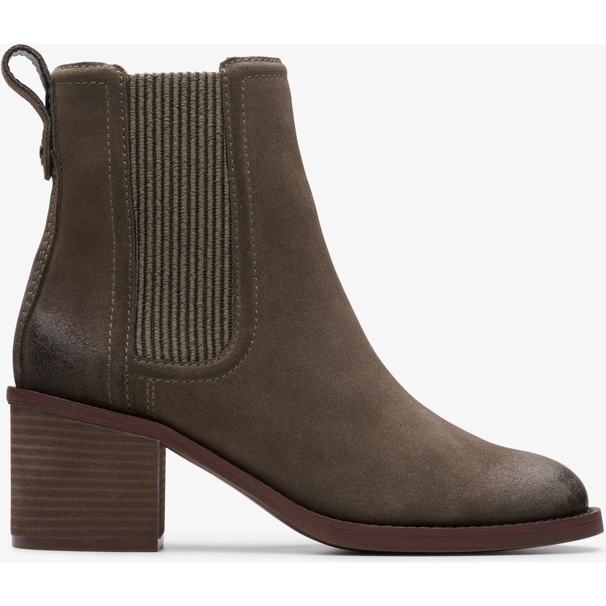 Chelsea-Boots aus Wildleder mit Blockabsatz