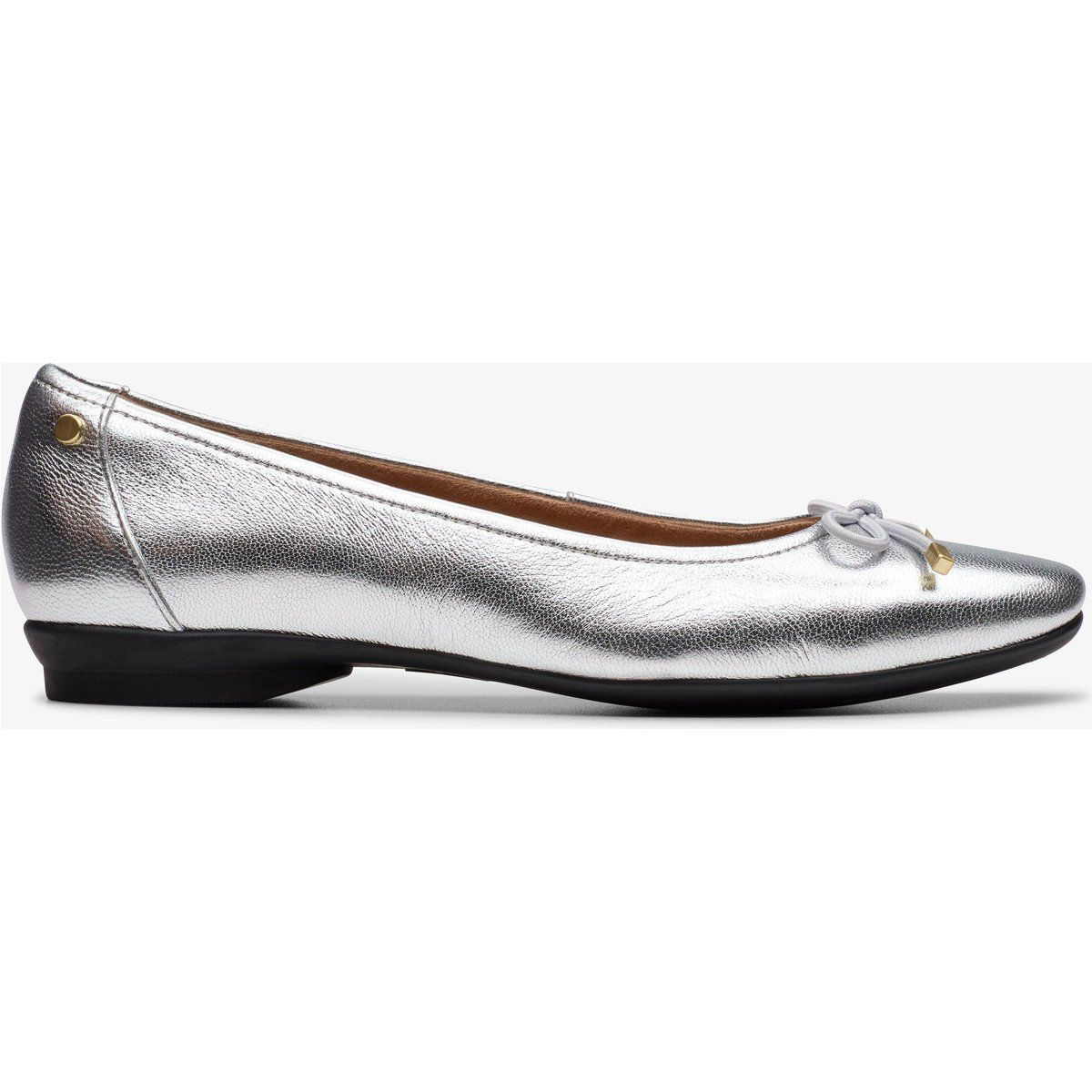 Schimmernde Ballerinas aus Metallic-Leder