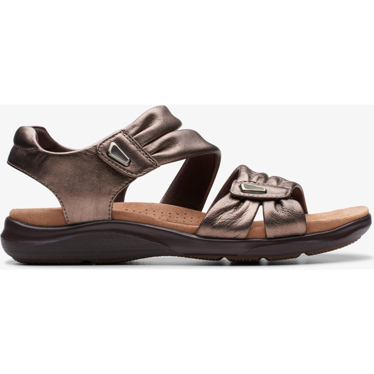 Elegante Leder-Sandalen mit Raffung