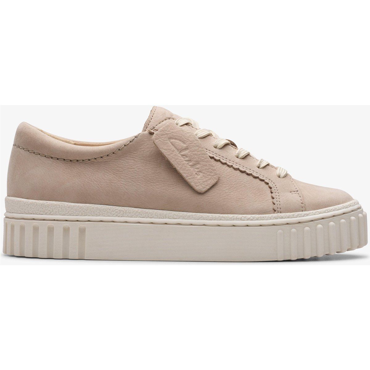 Nubuk-Sneaker mit Plateausohle
