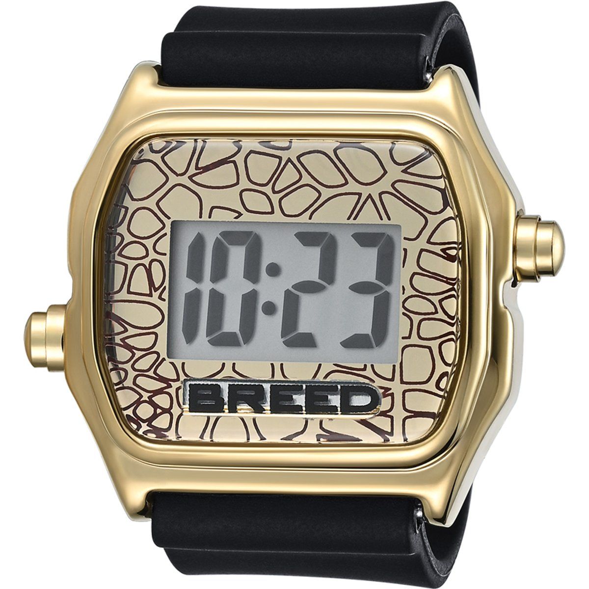 Geometrisch gemusterte digitale Ring-Uhr