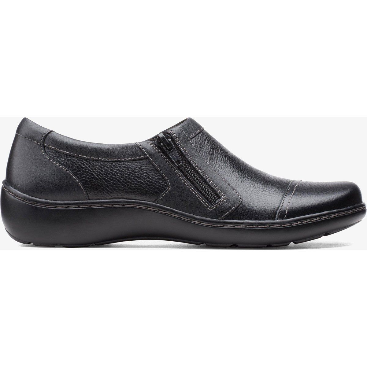 Gepolsterte Leder-Slipper mit Reißverschluss