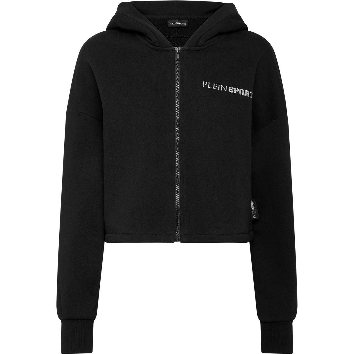 Cropped Boxy-Sweatjacke mit Kapuze