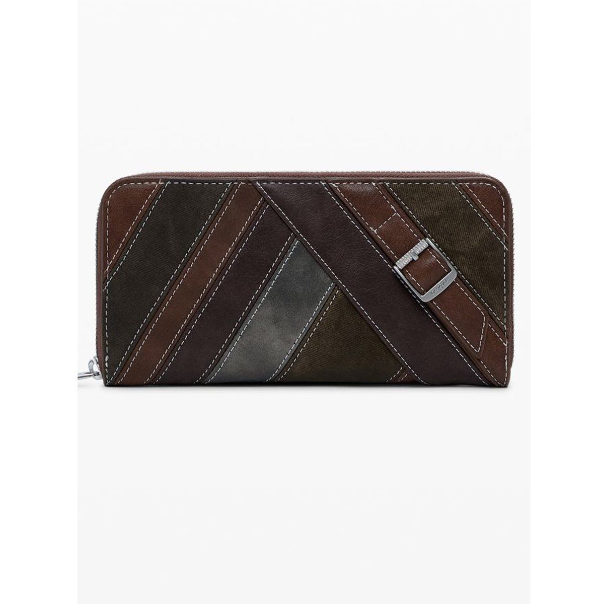 Patchwork-Brieftasche aus Materialmix