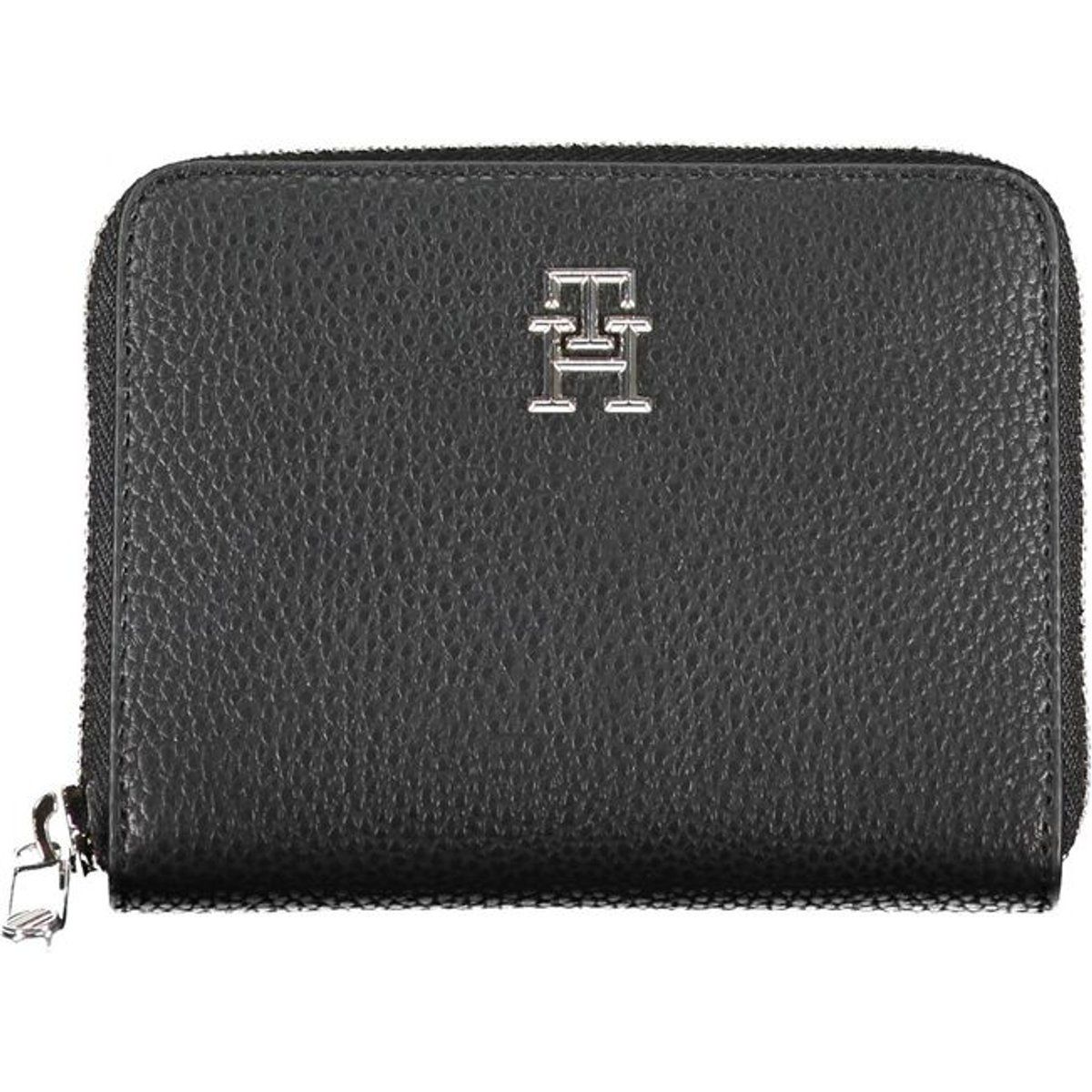 Genarbte Leder-Brieftasche mit Reißverschluss