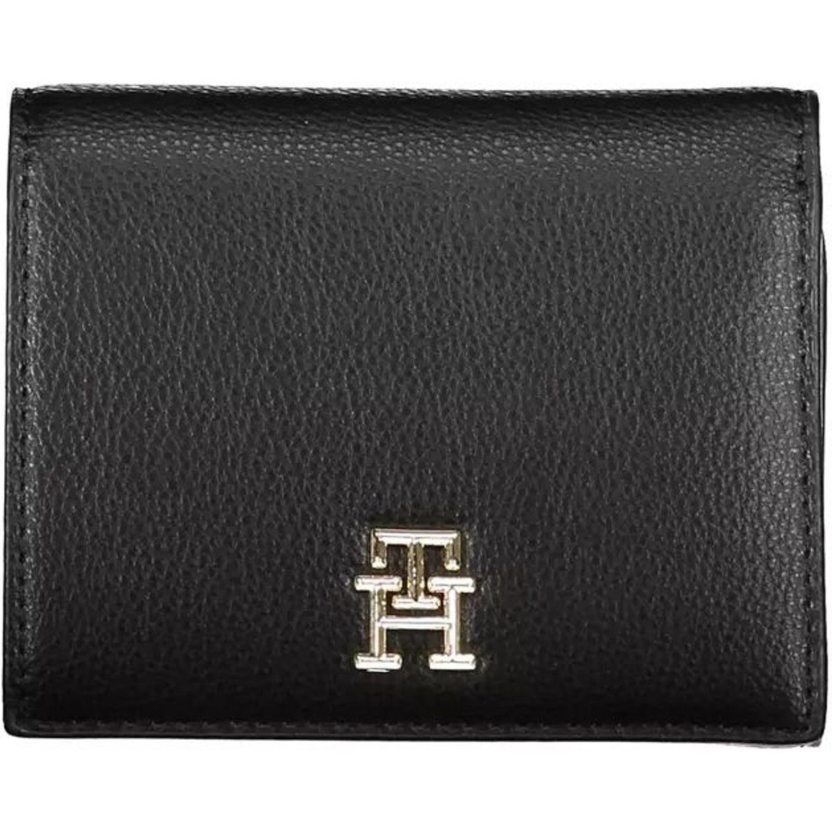 Genarbte Dreifach-Geldbörse mit Monogramm