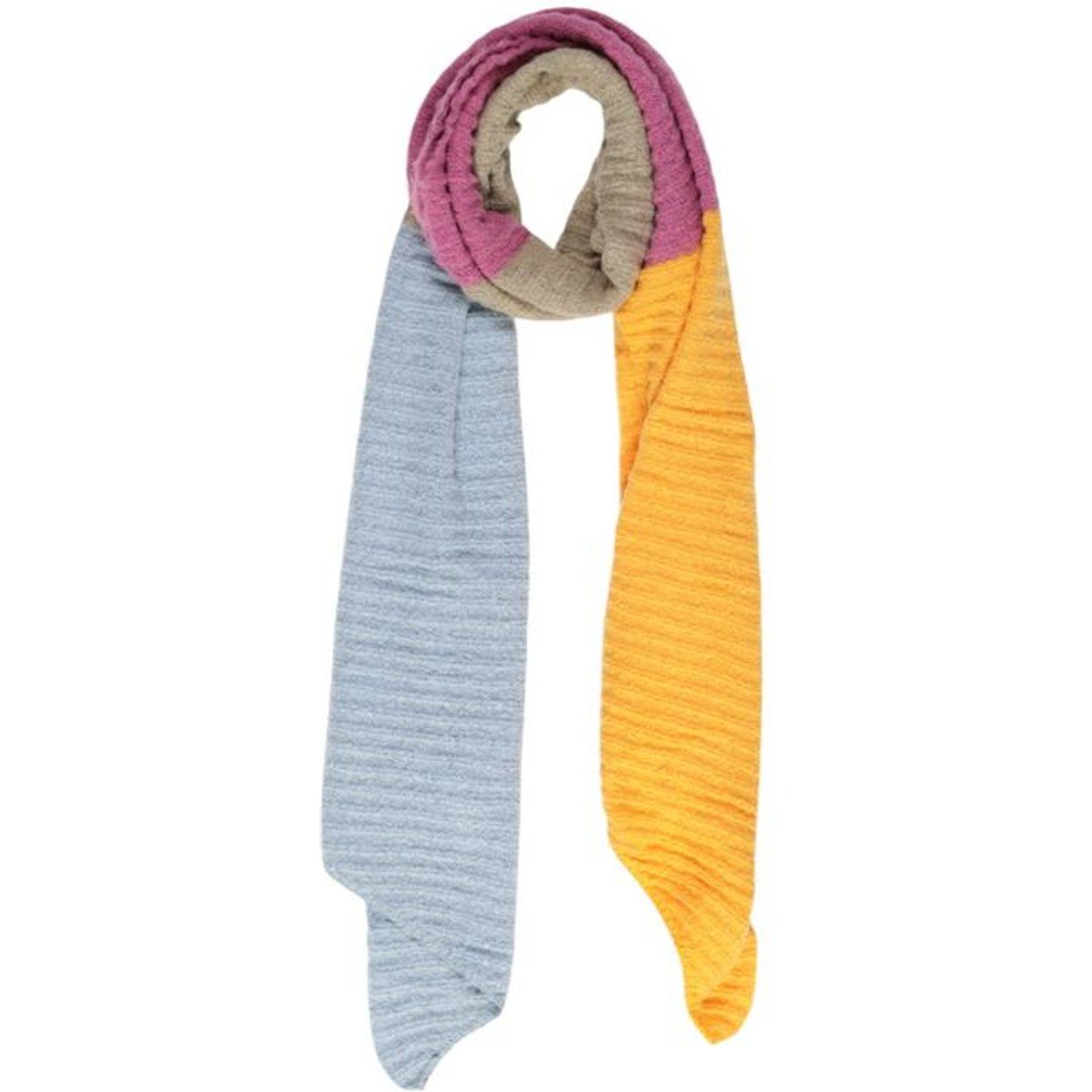 Rippstrickschal im Colorblock-Design