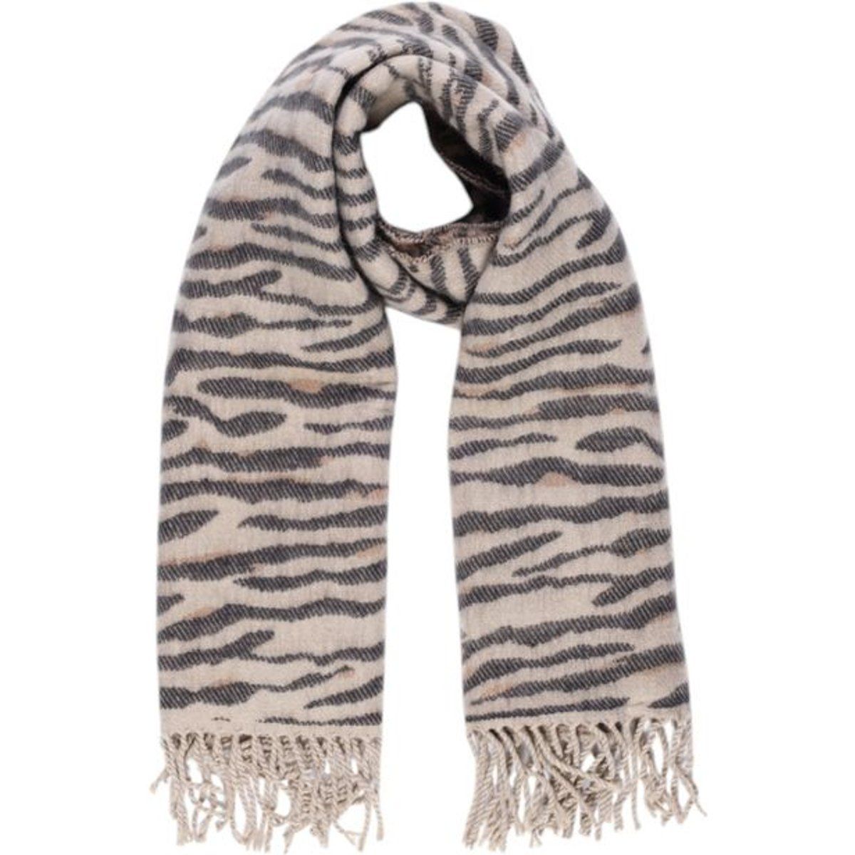 Weicher Zebra-Print Fransenschal