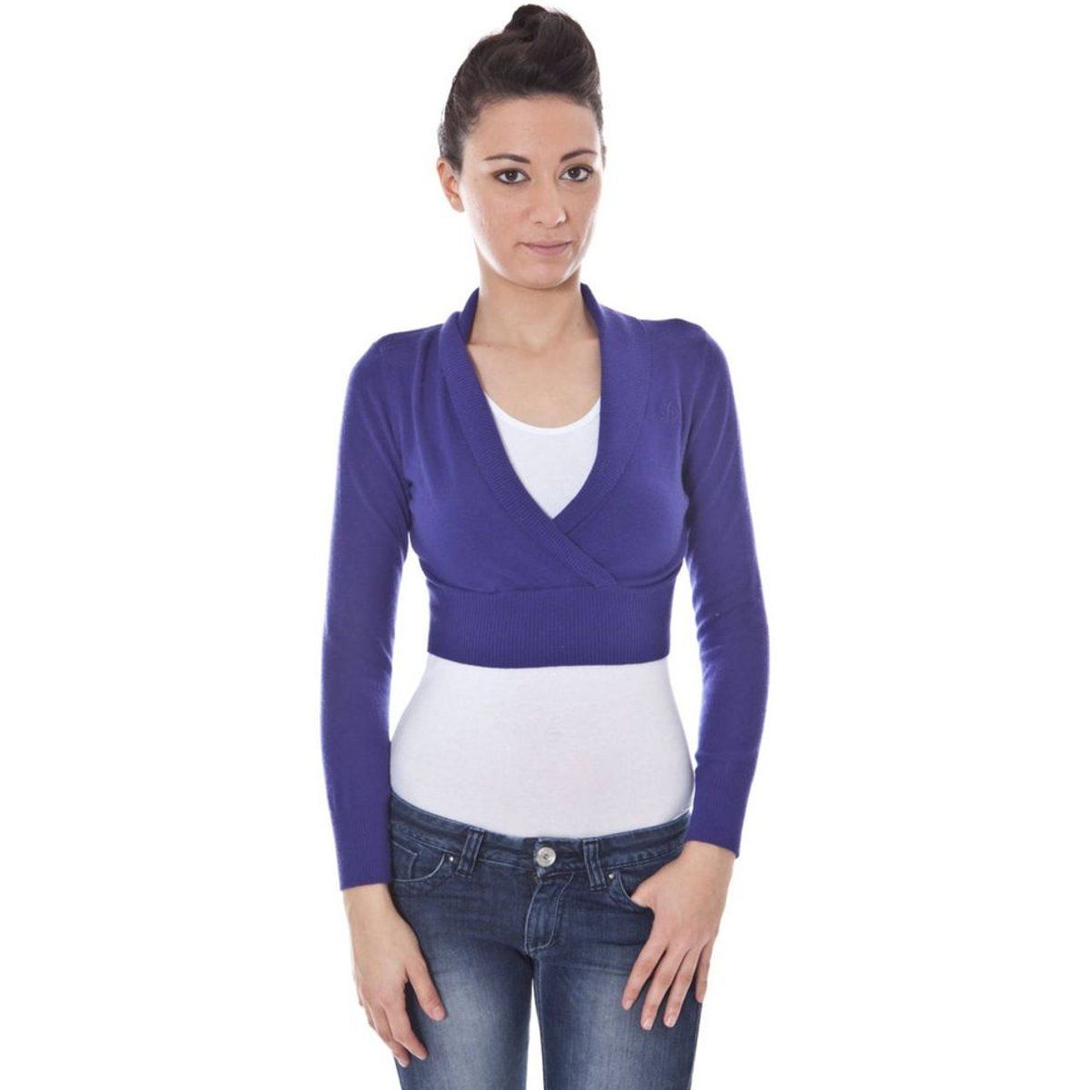 Kurzer Wickel-Cardigan mit Langarm