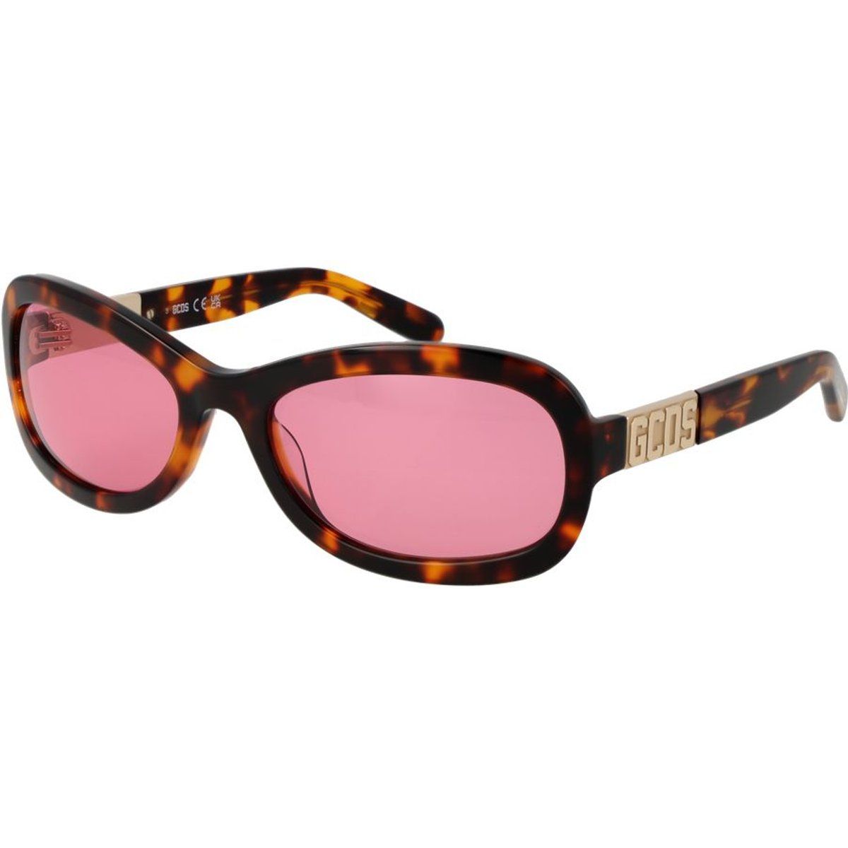 Ovale Sonnenbrille in Schildpatt-Optik