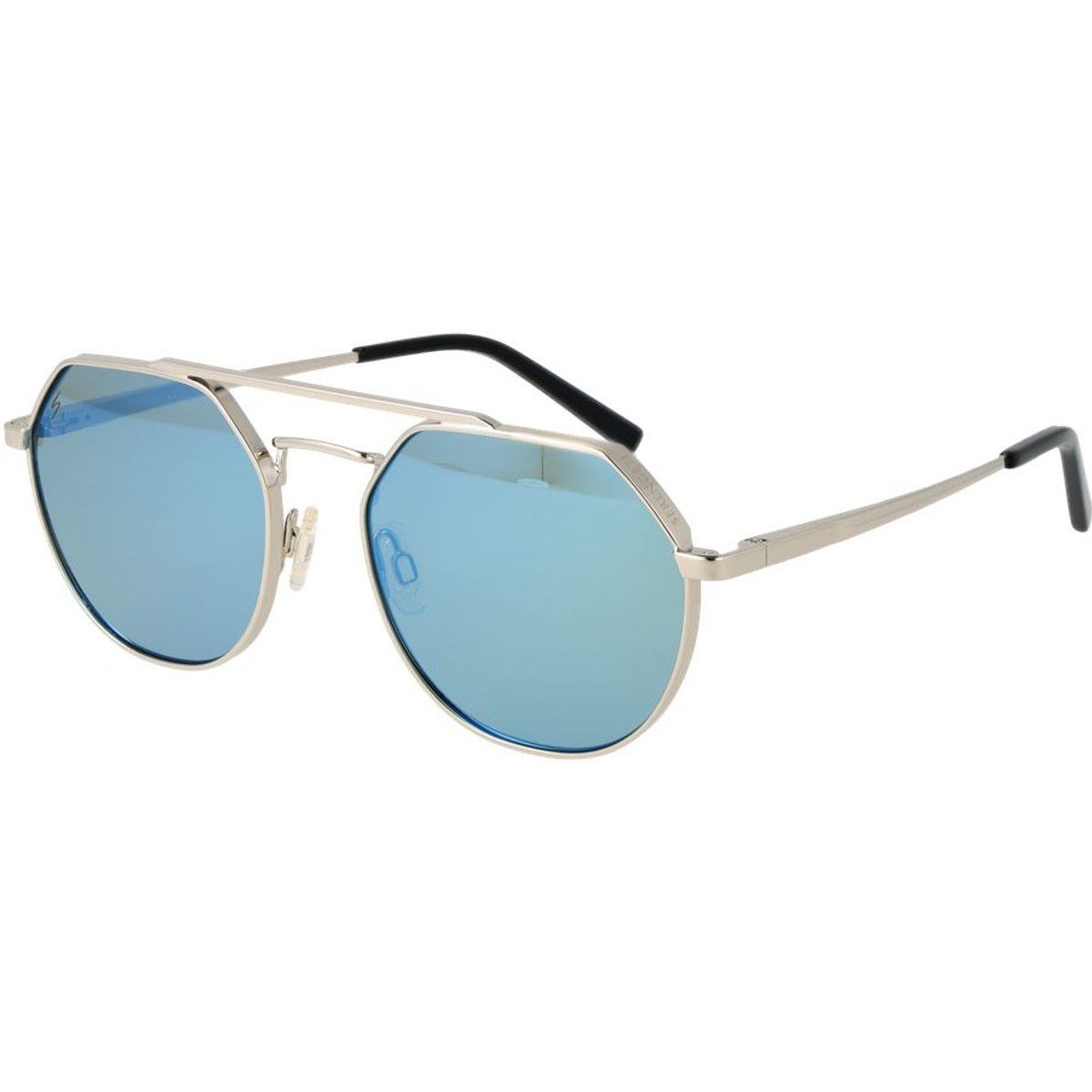 Geometrische Verspiegelte Doppelsteg-Sonnenbrille