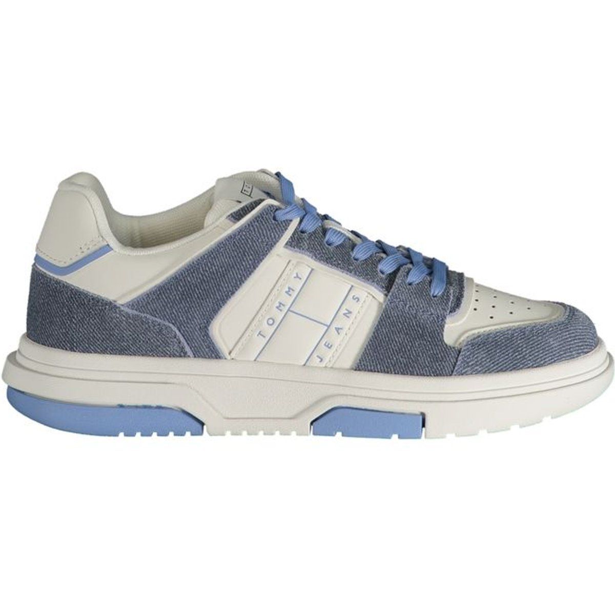 Low-Top Sneaker mit Denim-Einsätzen