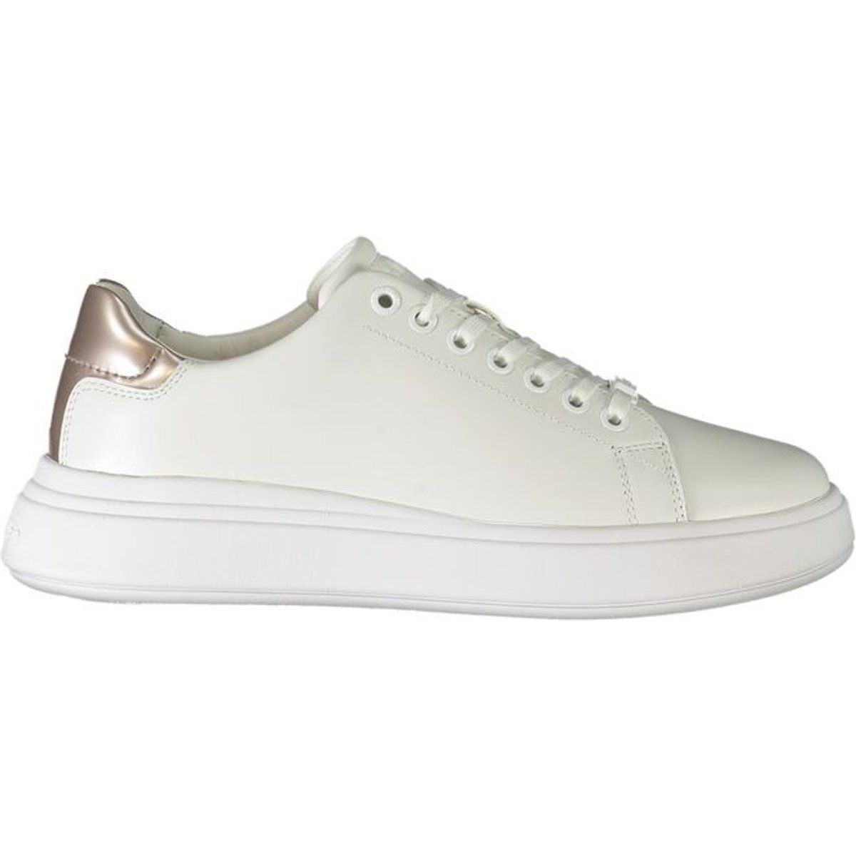 Plateau-Ledersneaker mit Roségold-Detail