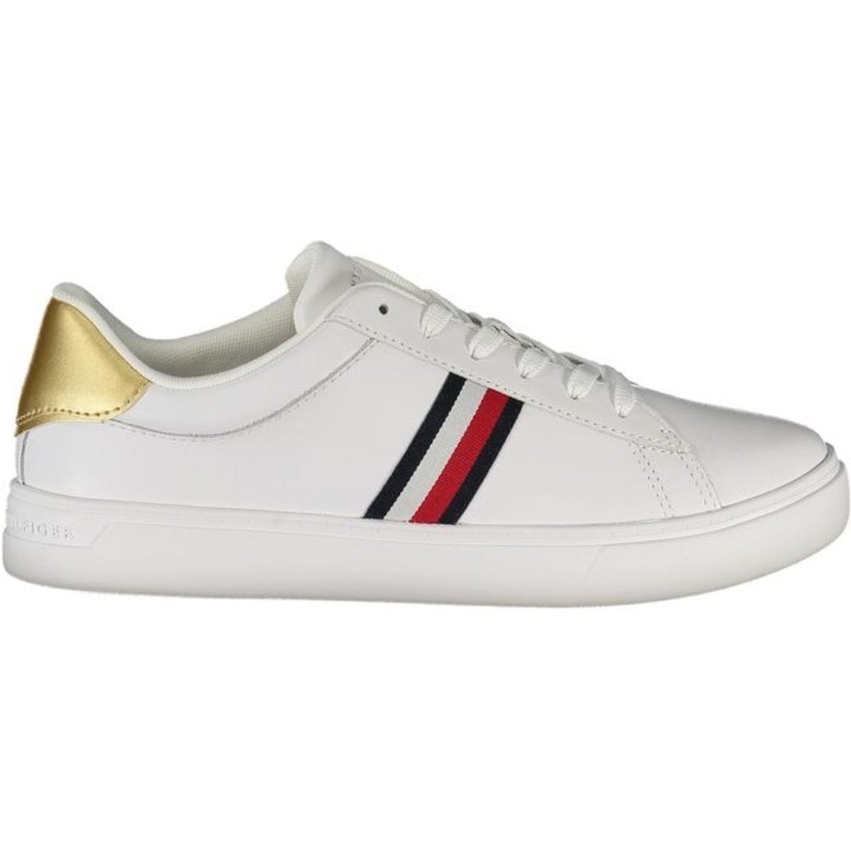 Klassische Leder-Low-Top-Sneaker mit Streifen