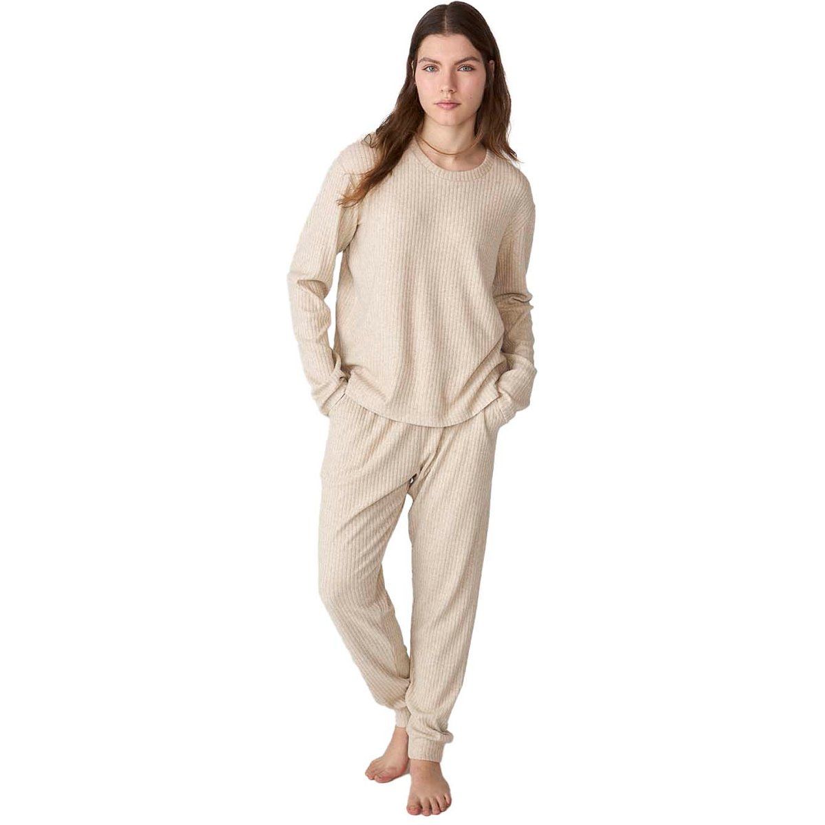 Geripptes langärmeliges Loungewear-Set
