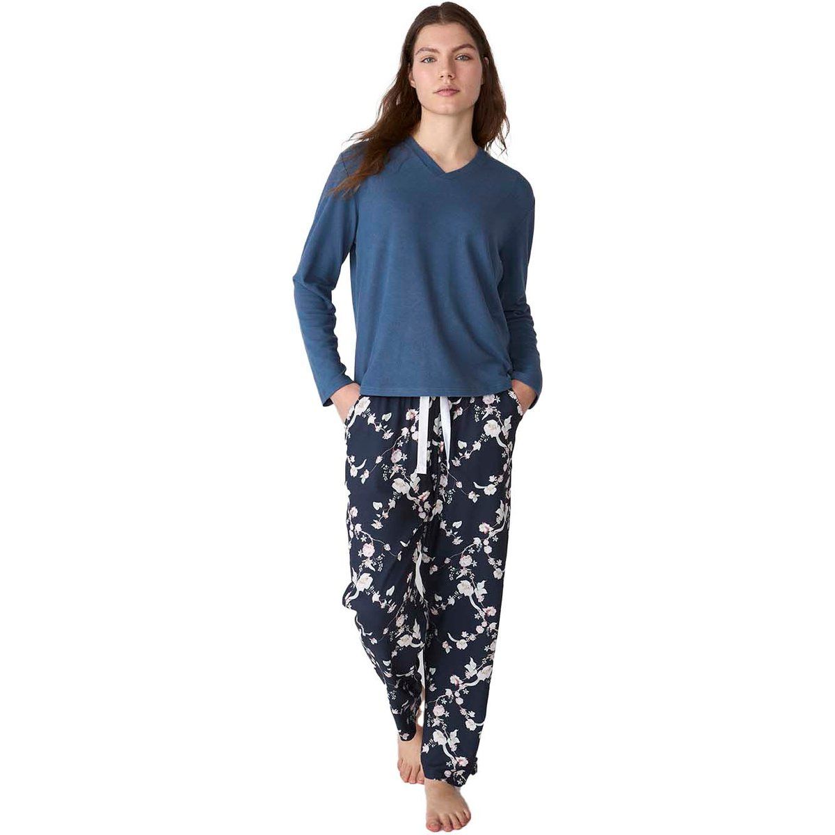 Viskose-Pyjama mit Blumenmuster