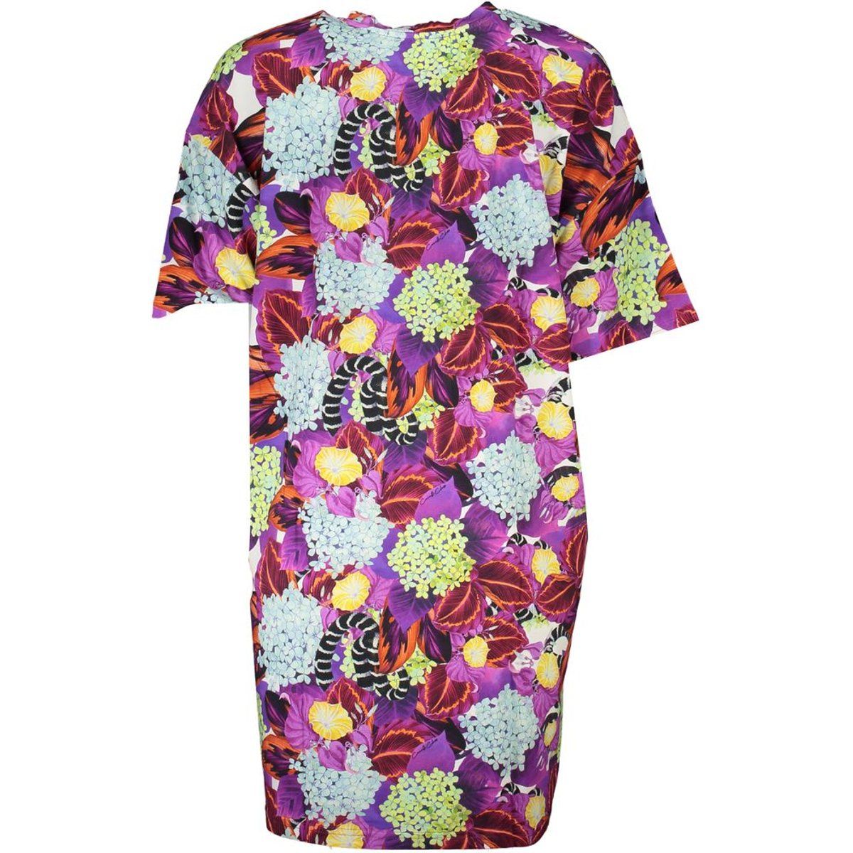 Seiden-T-Shirt-Kleid mit lebhaftem Blumenprint