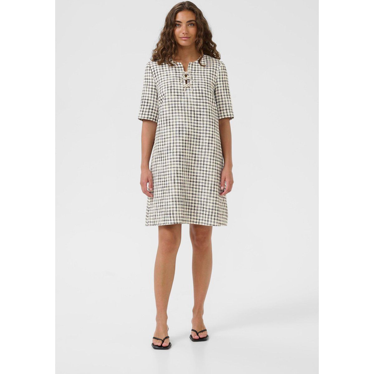 Kariertes A-Linien-Shiftkleid
