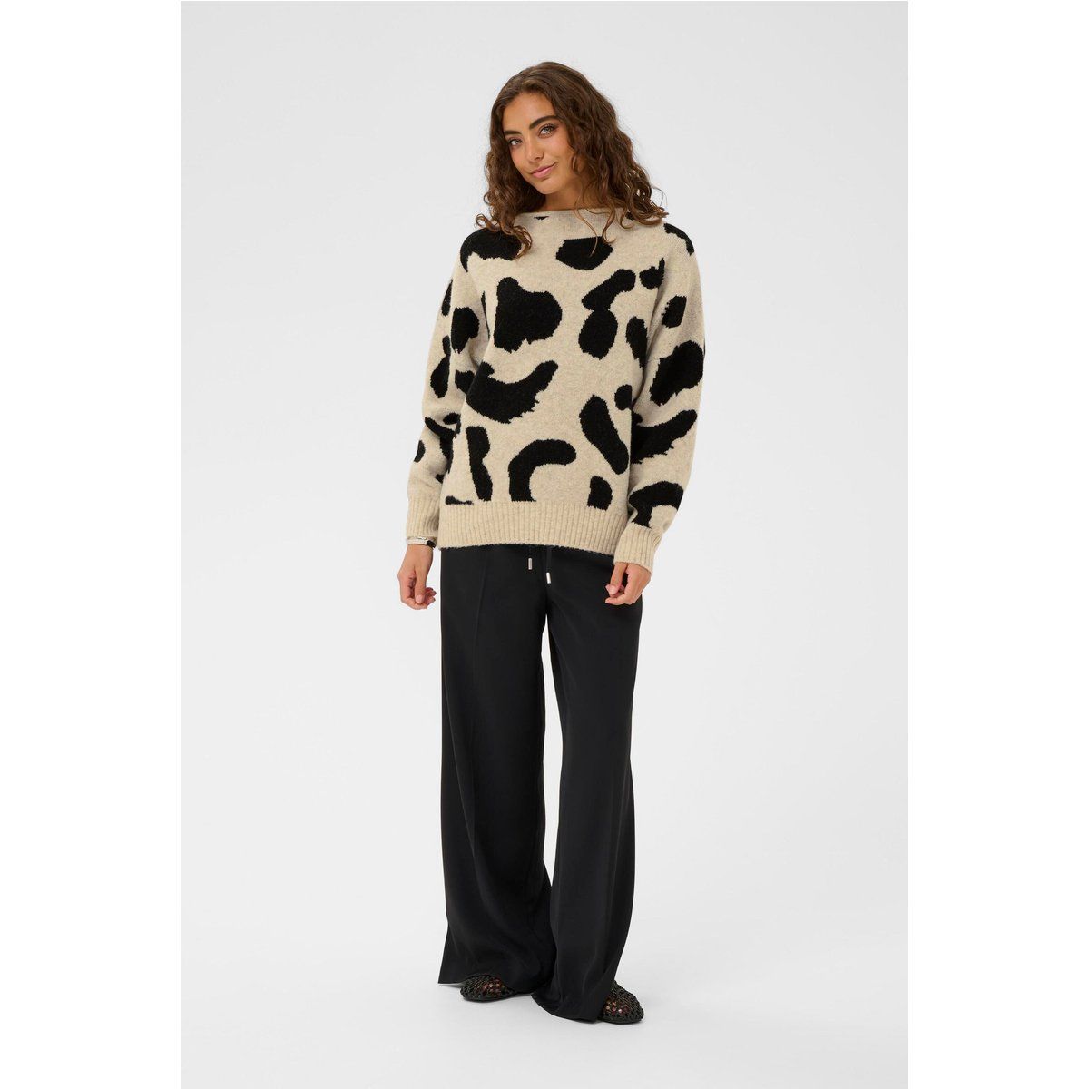 Oversize-Strickpullover mit abstraktem Muster