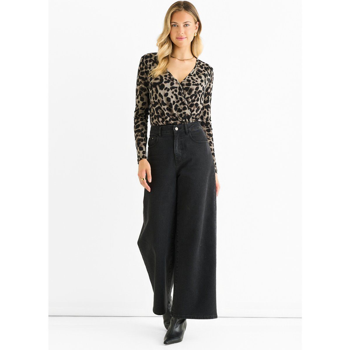 Wickel-Bodysuit mit Leopardenmuster