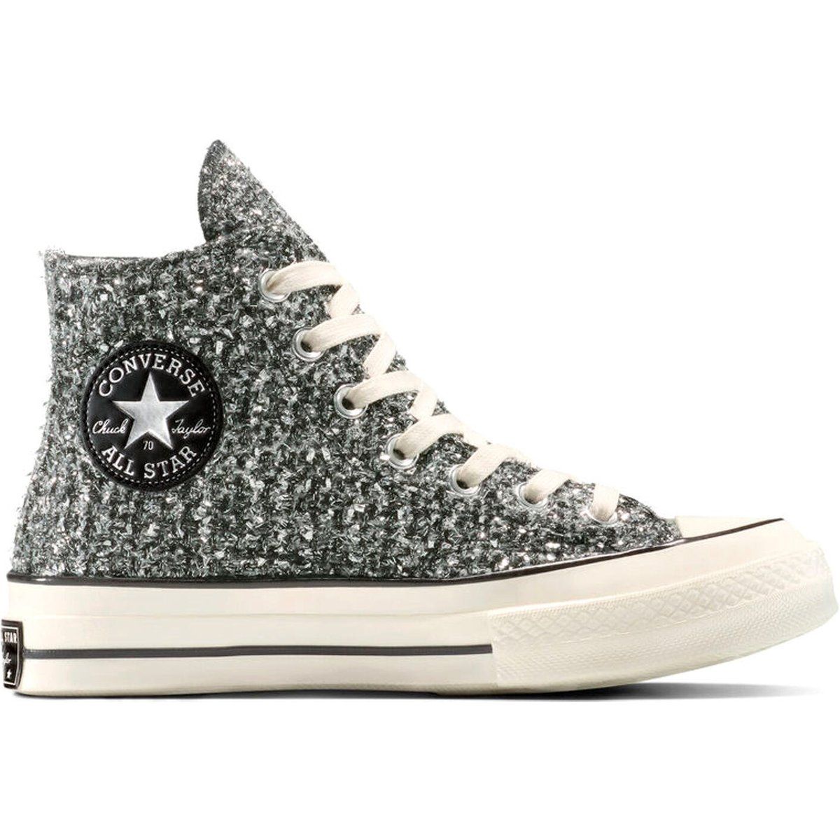 Strukturierte High-Top-Sneaker mit Metallic-Effekt