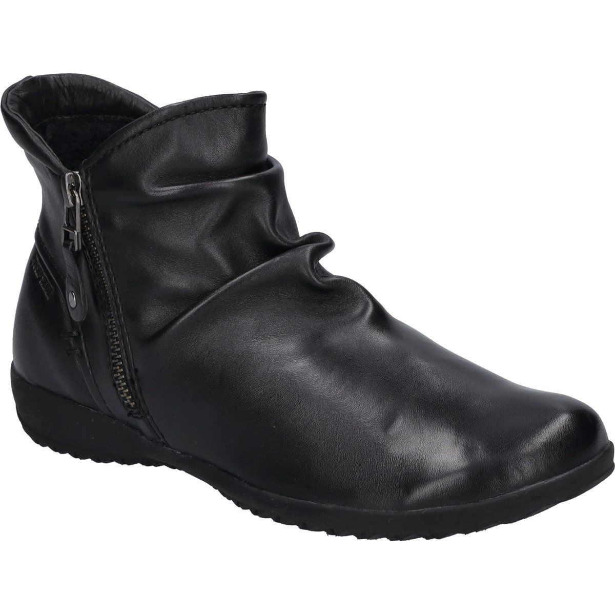 Geraffte Weichleder-Stiefeletten