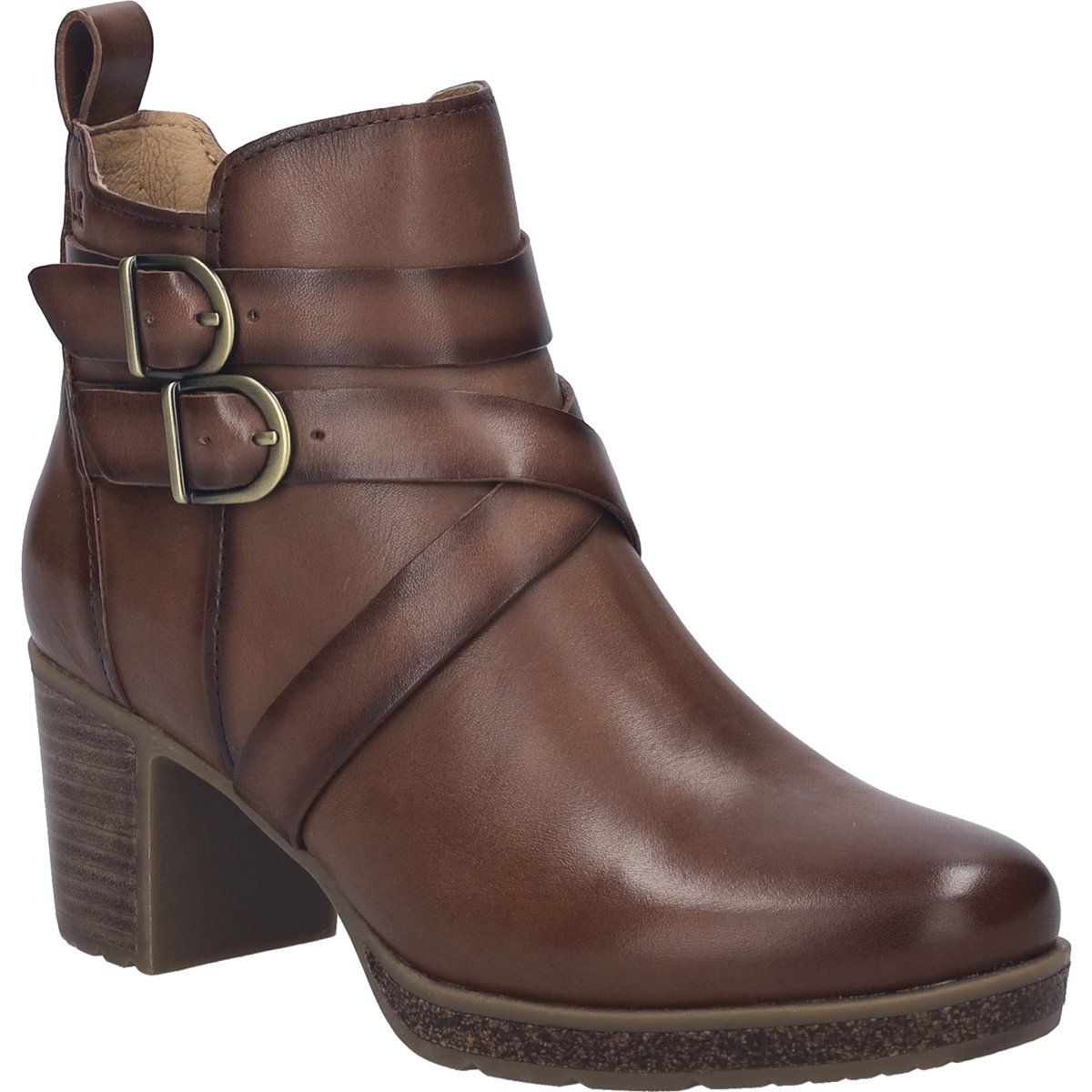 Lederstiefelette mit dekorativen Schnallen