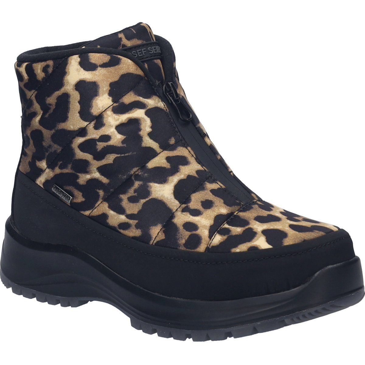 Gesteppte Stiefeletten mit Leopardenmuster