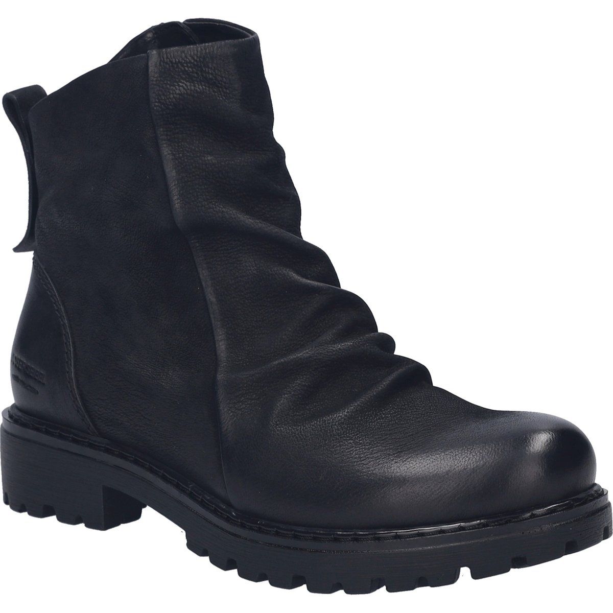 Geraffte Lederstiefeletten