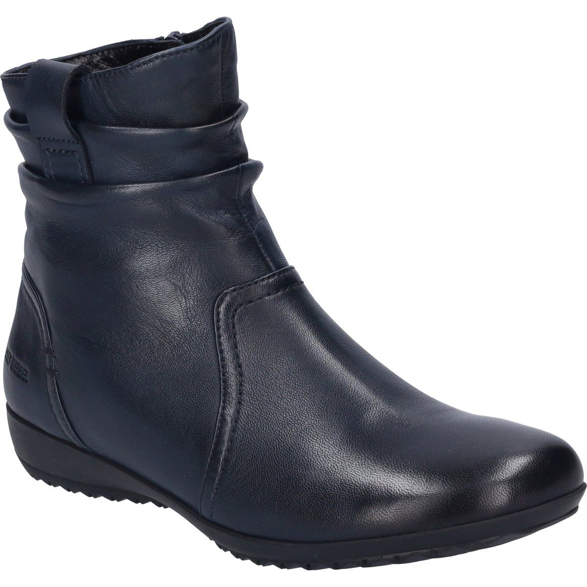 Geraffte Lederstiefelette aus Nappaleder