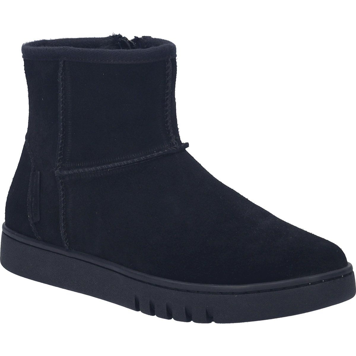 Minimalistische gefütterte Wildleder-Stiefeletten