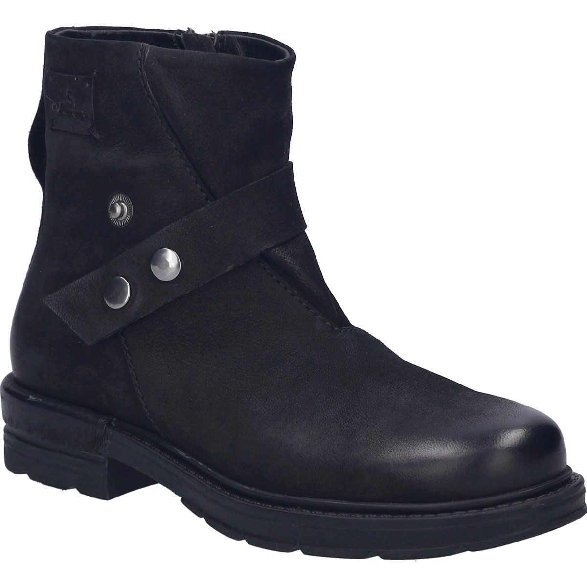 Lederstiefeletten mit Schnallenriemen