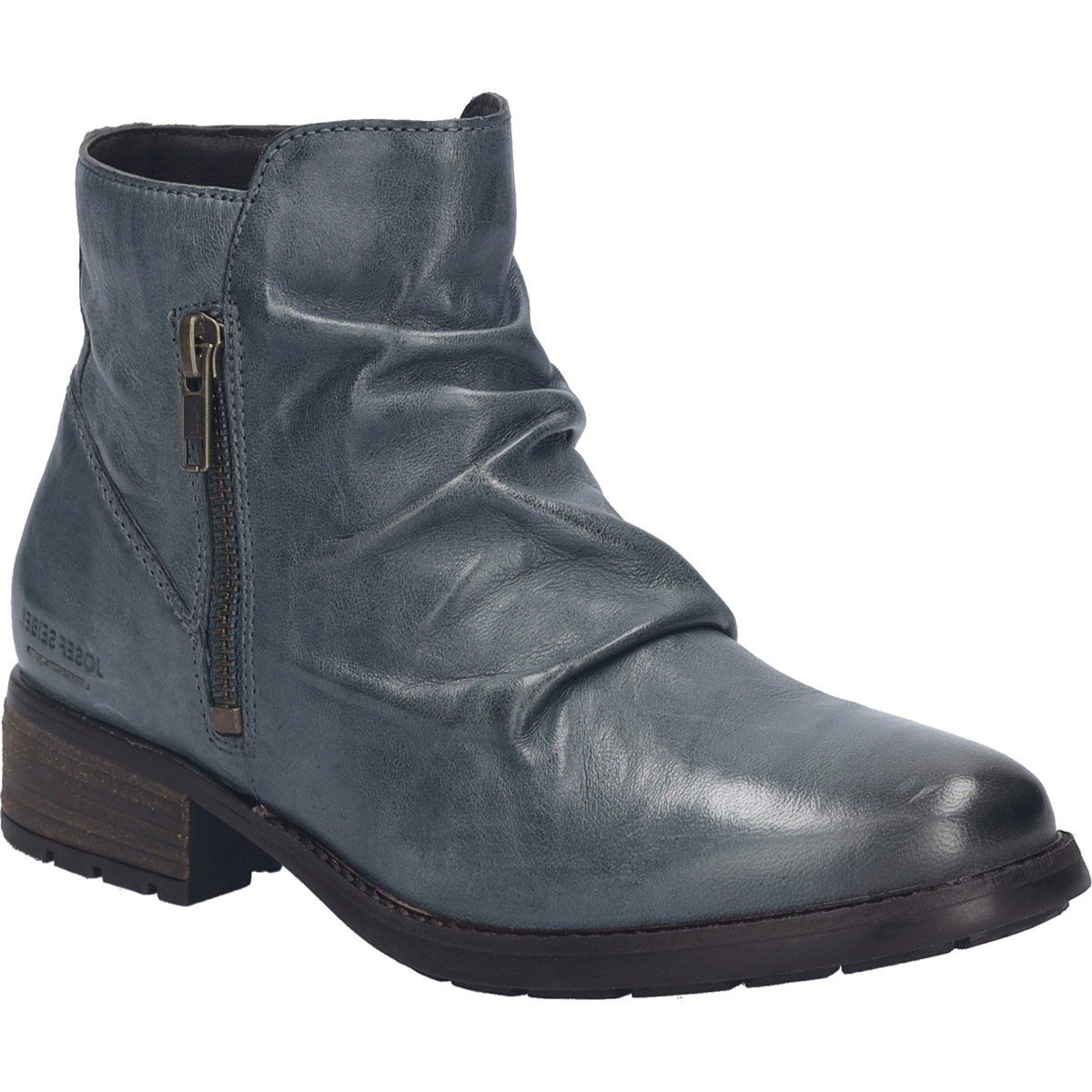 Raffleder-Stiefeletten mit Reißverschluss