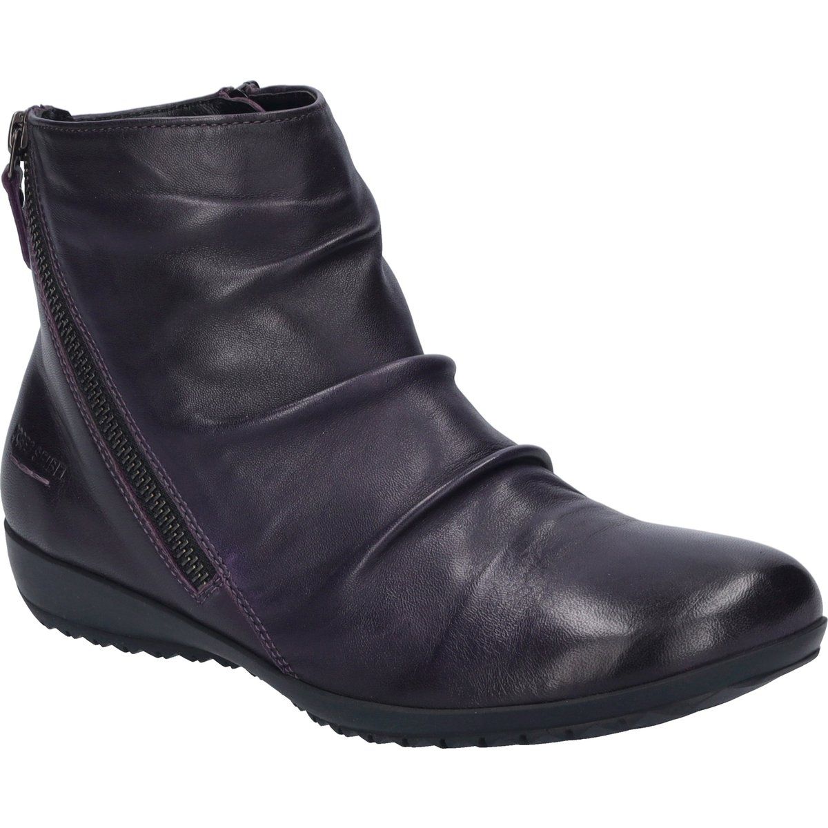 Gefältelte Nappa-Leder Stiefeletten