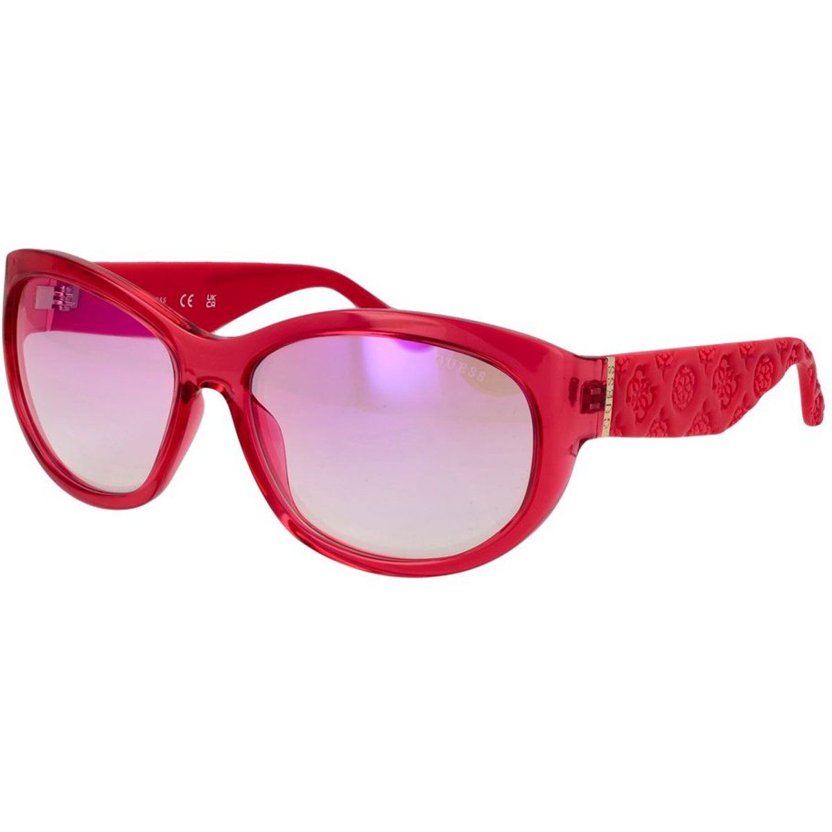 Lebhafte ovale Acetat-Sonnenbrille mit Logo