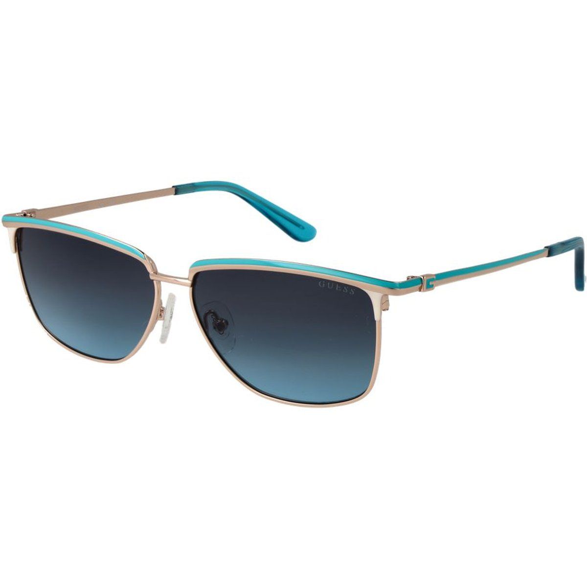 Rechteckige Vollrand-Sonnenbrille mit Farbverlauf