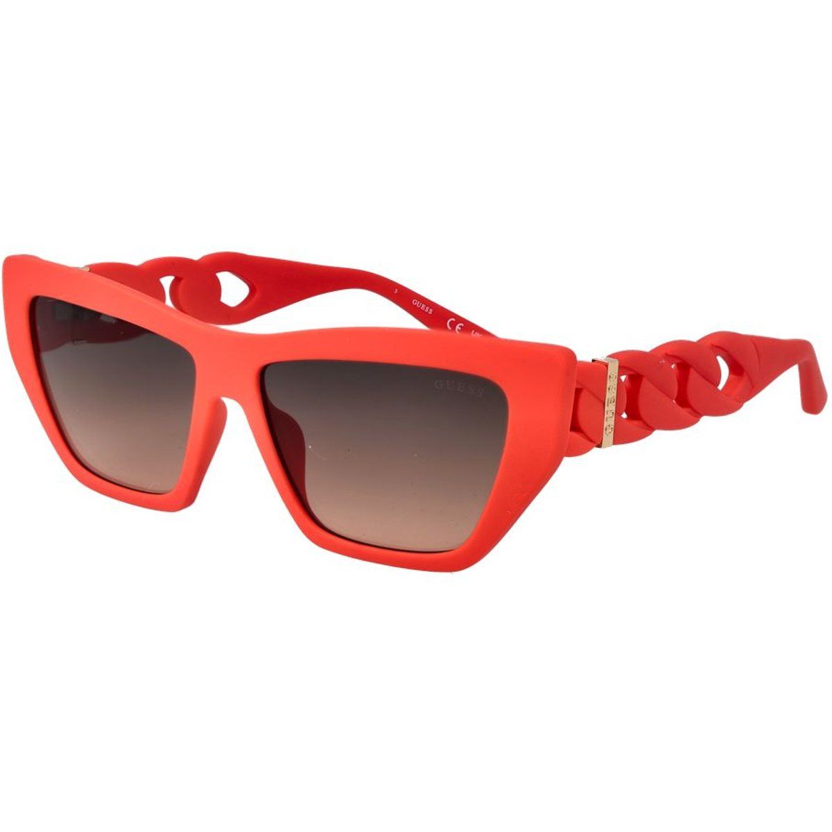 Markante Cateye-Sonnenbrille mit Gliederketten-Bügeln