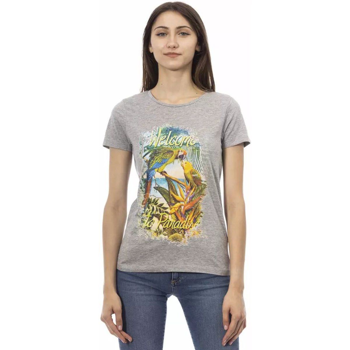 T-Shirt mit tropischem Papageien-Print