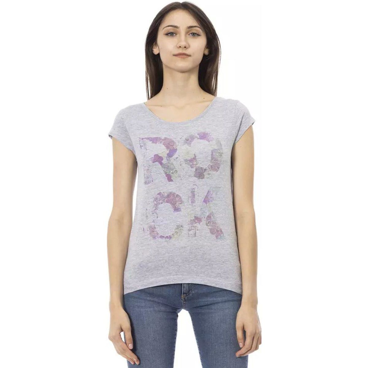 Grafik-T-Shirt mit floralem Print