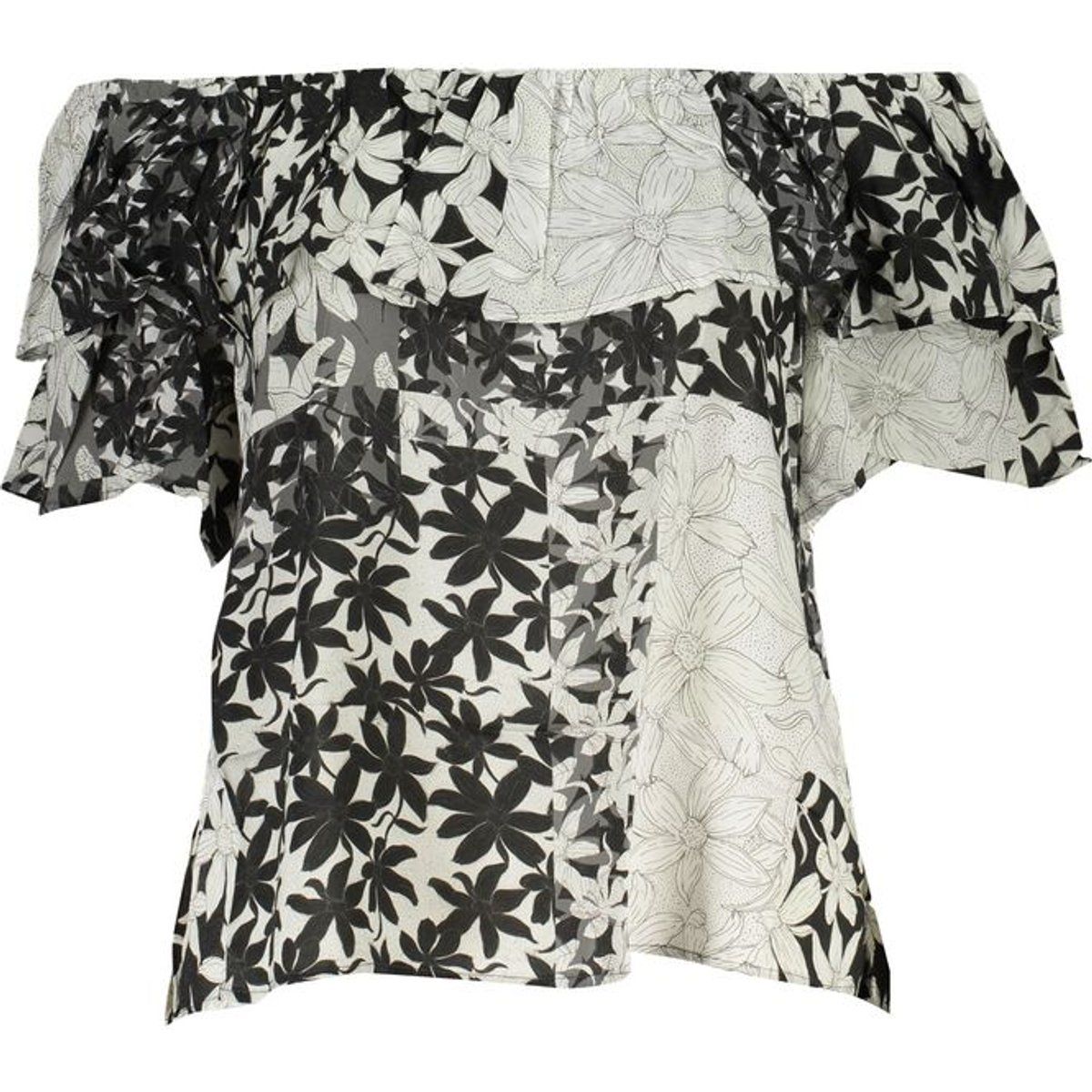 Florales Off-Shoulder-Top mit Rüschen