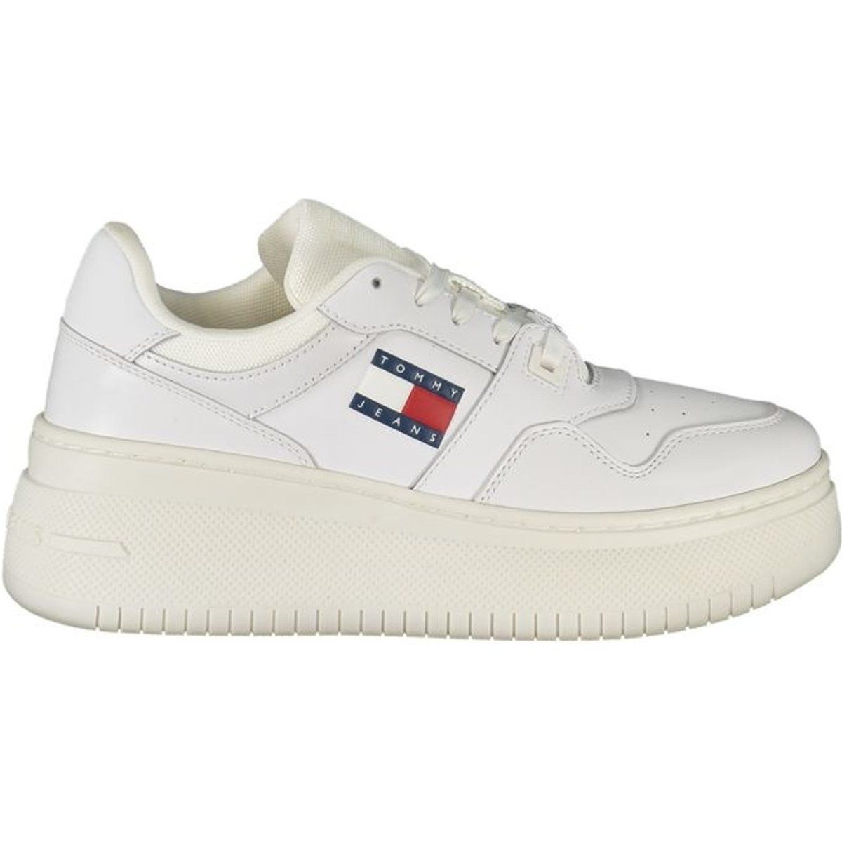 Klobige Plateau-Sneaker aus Leder