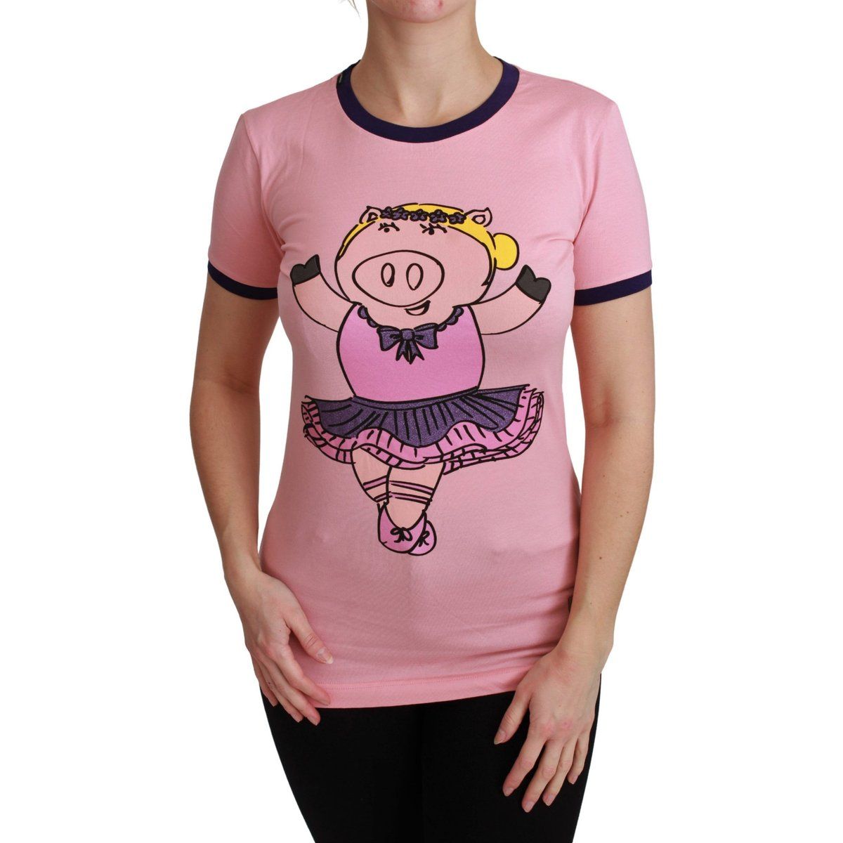 T-Shirt mit Schweinchen-Ballerina-Grafik