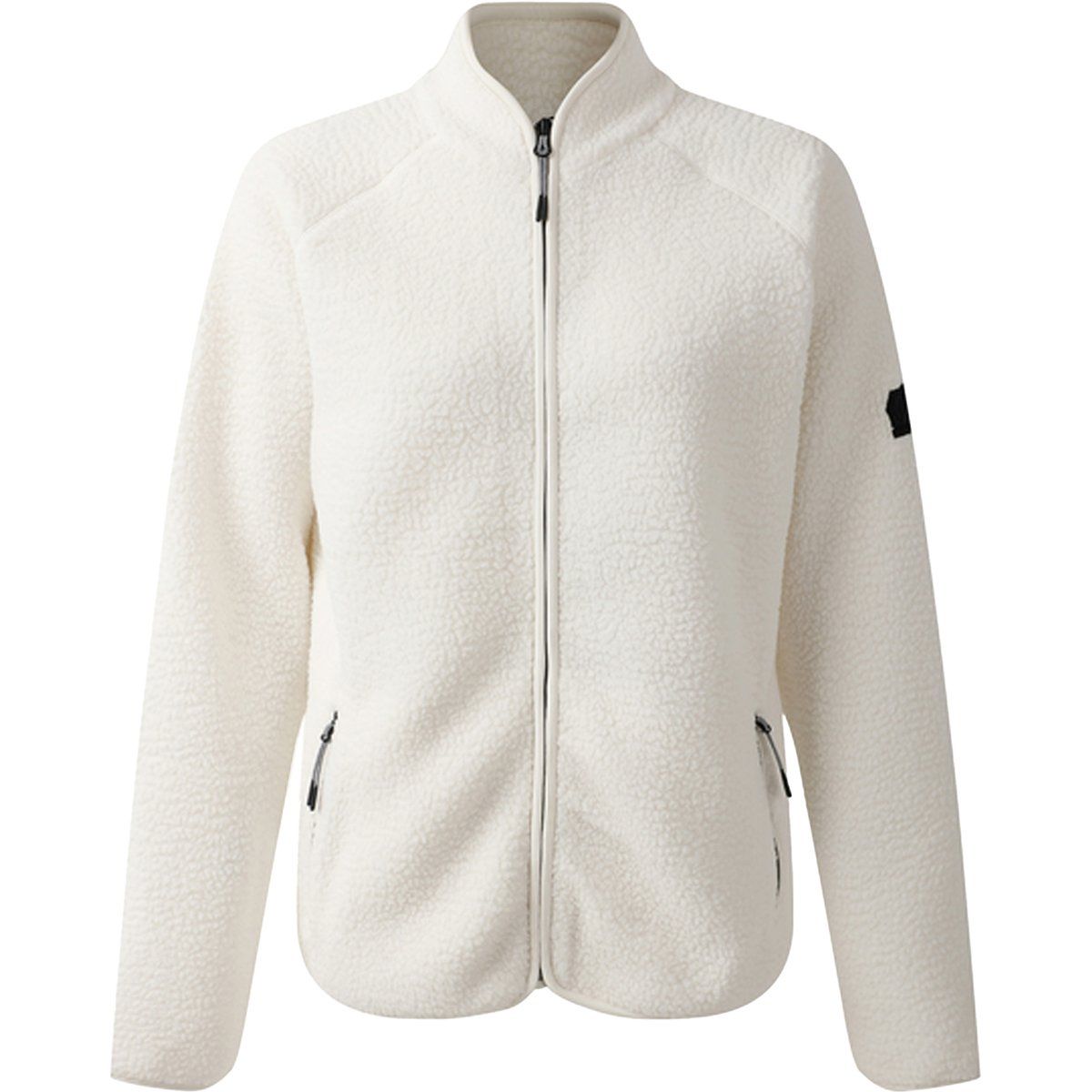 Strukturierte Teddy-Fleecejacke mit Stehkragen