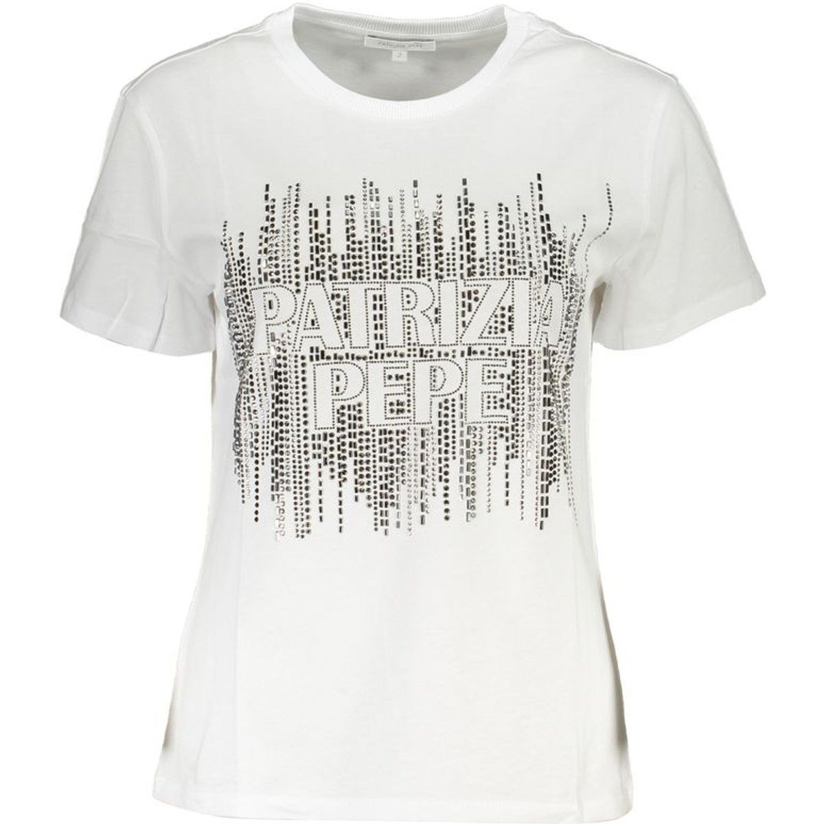 Grafik-Logo-T-Shirt mit Strass-Verzierung