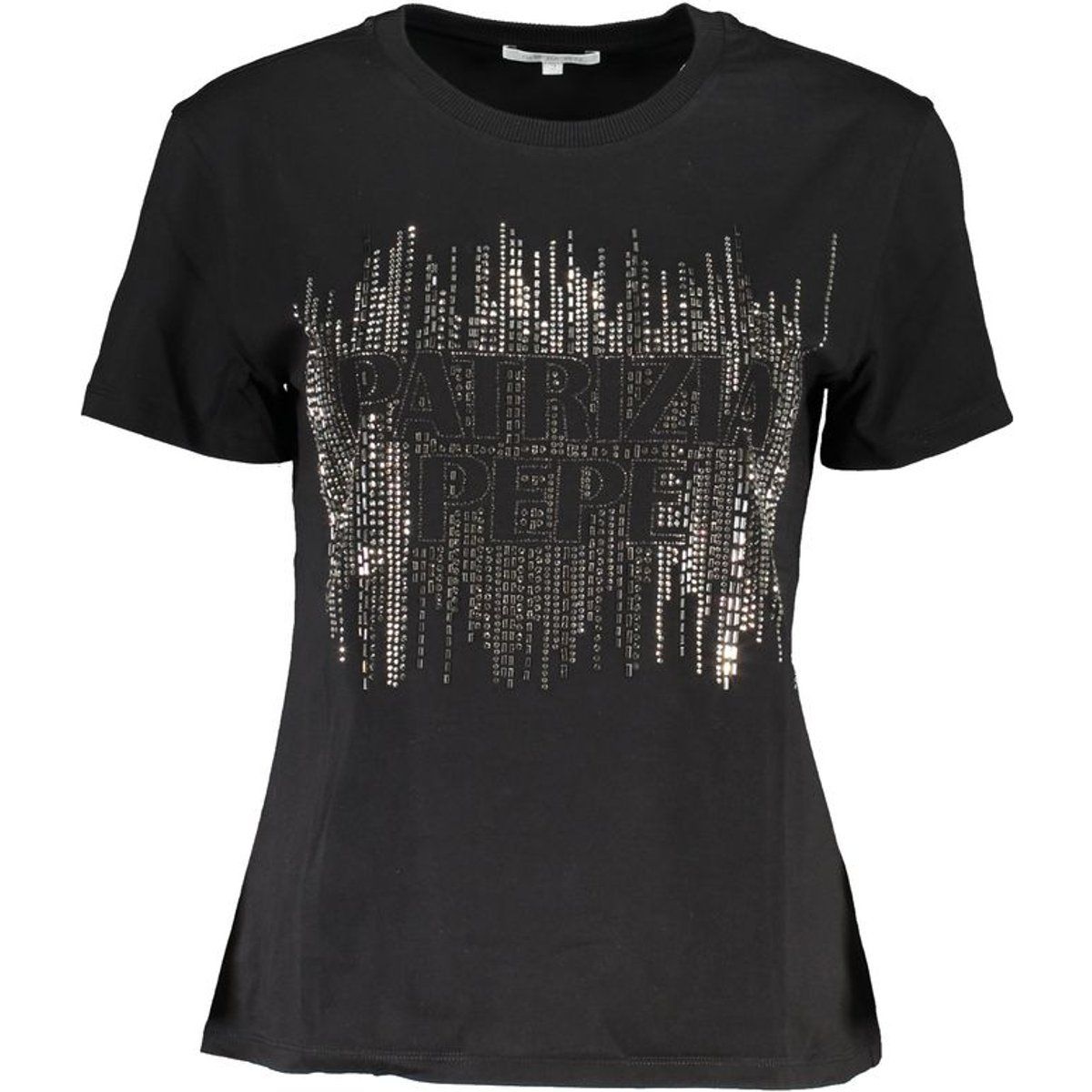 Baumwoll-T-Shirt mit Pailletten-Logo