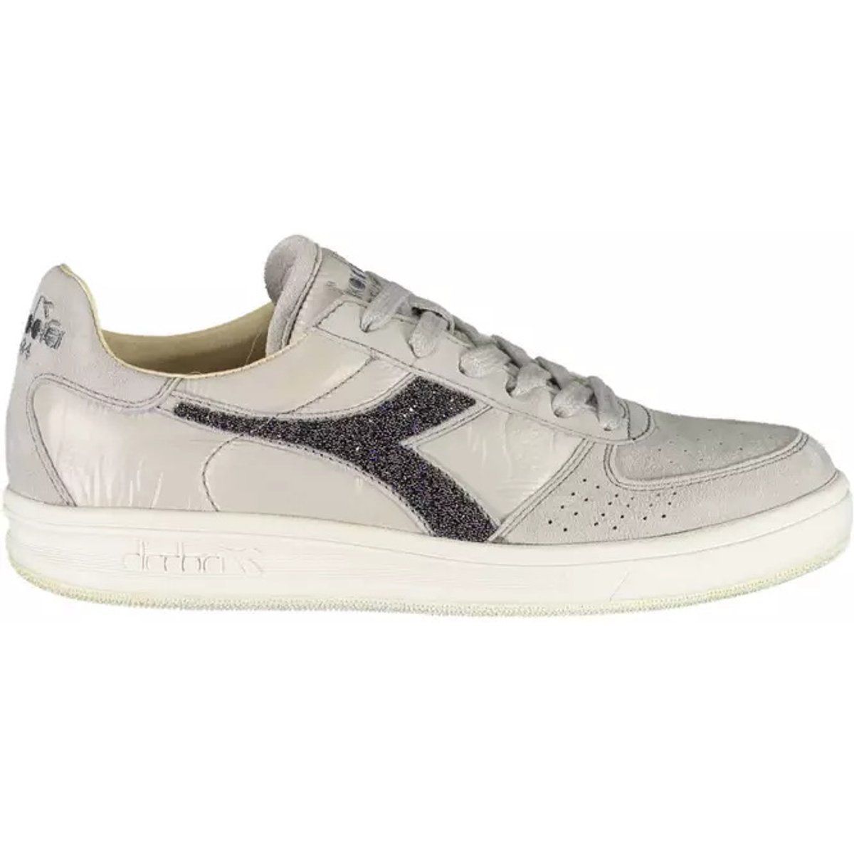 Low-Top Ledersneaker mit Glitzer