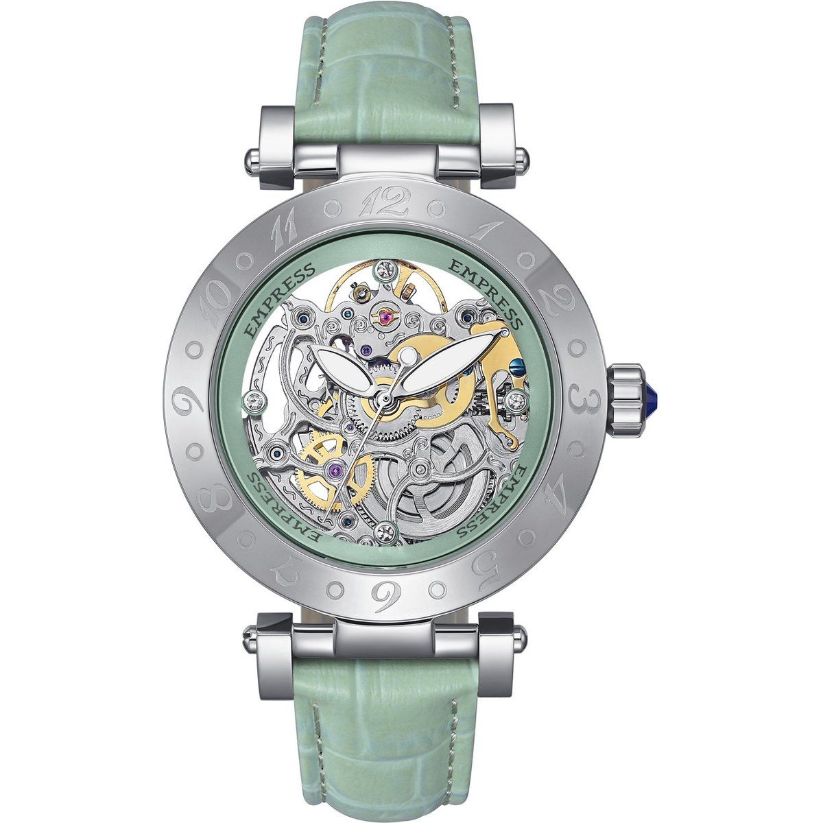 Automatik-Skelettuhr mit Lederarmband